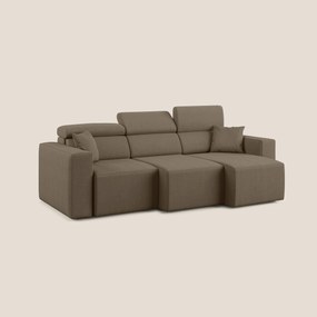 Orwell divano con 3 sedute estraibili in microfibra smacchiabile T11 marrone