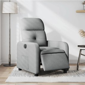 Poltrona Elettrica Reclinabile Grigio Chiaro İn Tessuto /