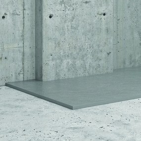 Kamalu - piatto doccia 160x80 effetto pietra grigio cemento