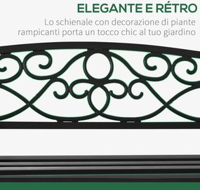 Panchina da Giardino 2 Posti 128x58,5x85 cm in Acciaio e Ghisa Nero...