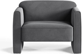 Poltrona grigia con rivestimento in velluto Abby – Micadoni