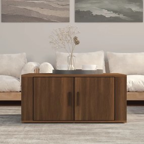 Tavolino Da Salotto Rovere Marrone 80x50x36cm Legno Multistrato /
