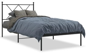 Giroletto Con Testiera İn Metallo Nero 90x200 Cm /