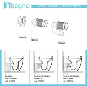 Wc filo muro rimless con scarico traslato Olympia serie Synthesis bianco lucido