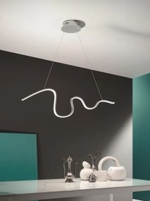 Lampadario led snake argento so.snake-silver