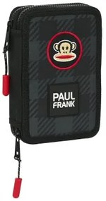 Astuccio per la Scuola con Accessori Paul Frank Campers Nero 12.5 x 19.5 x 4 cm (28 Pezzi)
