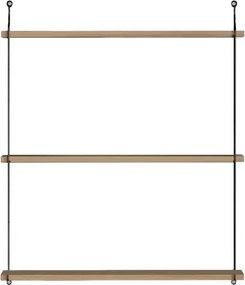 Mensola A Parete 3 Ripiani 72x20x85 Cm Stile Industrial Armoni Noce