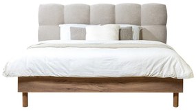 Letto matrimoniale imbottito grigio chiaro rete inclusa 180x200 cm Kumo - Bobochic Paris