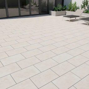 Pavimento Da Esterno 20x40 In Gres Porcellanato Effetto Pietra Bianca R11