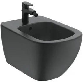 Bidet Sospeso Con Troppopieno Standard Foro Rubinetteria Nero Opaco Tesi T3552V3 Ideal Standard