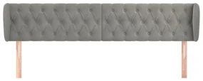 Testiera ad orecchio grigio chiaro 203x23x78/88 cm in velluto