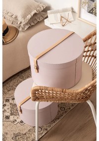 Scatole in set con coperchio/decorative rosa chiaro in cartone 2 pz ø 37,5x25 cm Rut Restore Paper Laminate – Bigso