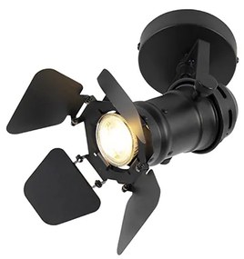 Faretto da studio industriale nero GU10 con alette - Movie