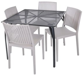 Sedia da giardino in plastica beige Bars - Rojaplast