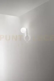 Talia applique in alluminio bianco opaco e vetro soffiato bianco sa...