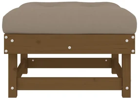 Poggiapiedi giardino con cuscini 2pz legno massello pino miele