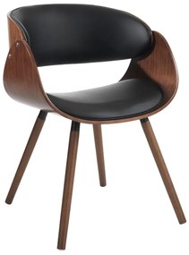 Sedia da pranzo nera/marrone scuro in imbottito con braccioli Visby Evo – Tomasucci