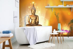 Carta da parati – Statua di Buddha su fiore di loto