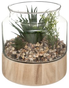 Terrarium con piante artificiali