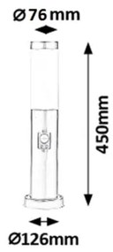 Rabalux 8267 - Lampada da esterno con sensore INOX TORCH 1xE27/25W IP44