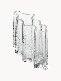 Vaso in vetro soffiato con superficie strutturata Gry, alt. 19 cm