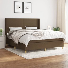 Giroletto A Molle Con Materasso Marrone Scuro 160x200cm Tessuto /