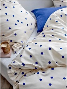 Set copripiumino e federa blu/color crema in raso di cotone per letto singolo 140x200 cm Solaris – Södahl