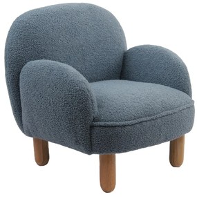 Poltrona per bambini blu con rivestimento in bouclé Rocky – Vipack