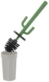 Scopino WC Cactus da appoggio grigio in plastica con setole nere