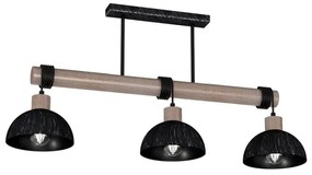 Lampadario su filo  ERIK 3xE27/60W/230V marrone/nero