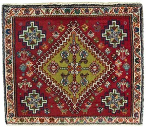 Shiraz Tappeto 50x60 Rosso (Iran) Annodato A Mano