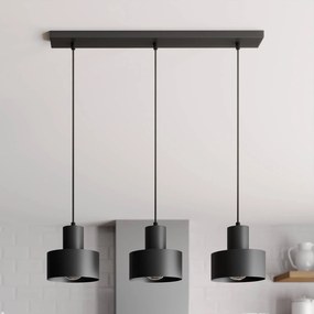 SIGMA Lampada a sospensione Rif, lineare a 3 luci, nero