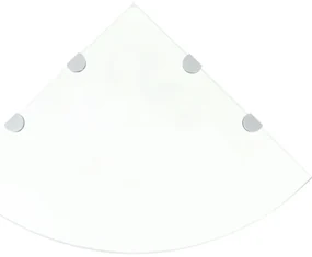 Scaffali Angolari 2 Pz Supporti Cromati E Vetro Chiaro 45x45 Cm /