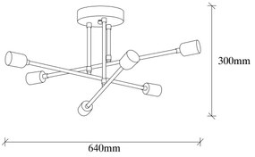 Lampadario da parete FLOWER 6xE27/40W/230V