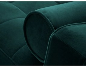Divano letto angolare in velluto verde petrolio, angolo destro Santo - Milo Casa