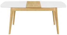 Tavolo estensibile scandinavo bianco e legno L140-180 MEENA