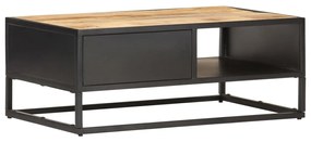 Tavolino con anta intagliata 90x55x36 cm legno di mango grezzo