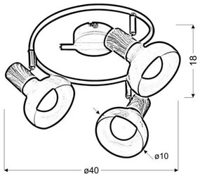 Faretto PUERTO 3xE14/40W/230V