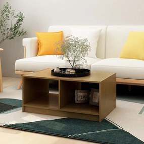 Tavolino da salotto miele 75x50x33,5 cm legno massello di pino