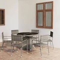 Set Mobili da Pranzo Giardino 7 pz Polyrattan Antracite Grigio 3059455