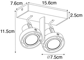 Faretto moderno bianco 2 luci - Master 50