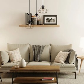 Lampadario a sospensione con filo CEED GOLD 3xE27/60W/230V diametro 45 cm nero/oro