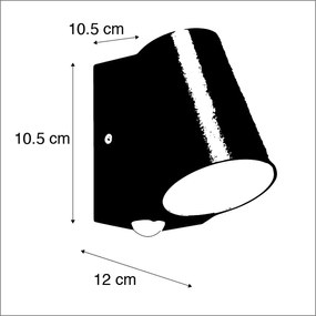 Lampada da esterno in alluminio con sensore di movimento incl. LED - Uma