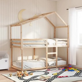 Letto A Castello Senza Materasso 90x190 Cm Legno Di Pino /