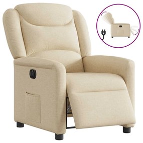 Poltrona Elettrica Reclinabile Crema İn Tessuto /