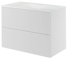 Mobile da bagno sospeso sotto lavabo L 70 x H 75 x P 51 cm bianco, 2 ante Neo, Maniglie acquistabili separatamente