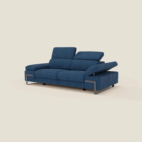 Zayana Divano 3 posti con elemento estraibile - braccioli e poggiatesta regolabili in tessuto impermeabile T02 blu