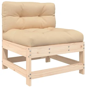 Set divani da giardino 10 pz con cuscini in legno massello