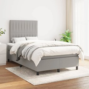 Giroletto A Molle Con Materasso Grigio Chiaro 120x200cm Tessuto /