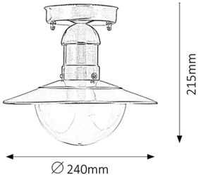 Rabalux 8763 - Plafoniera da esterno OSLO 1xE27/60W